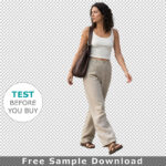 Free Download PNG Cutout People Girl Young Woman Walking Summer Outfit Relaxed
