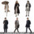 cutout people PNG of autumn and winter clothes umbrella walking standing woman man