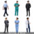 cutout people PNG of police officer doctor worker nurse cleaning lady