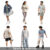 cutout people PNG sportive inline skating skateboarding young man woman