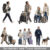 cutout people PNG of baggage cart airport officer family traveling suitcase wheels train station